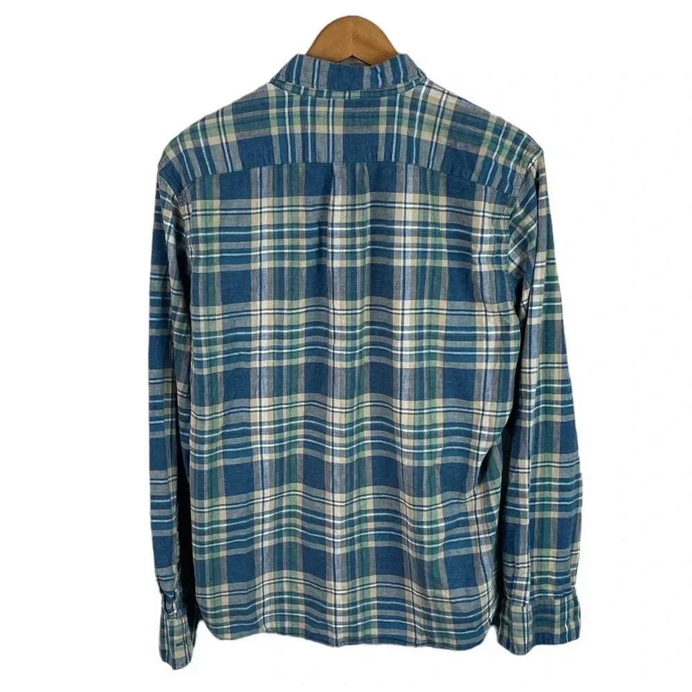 BF175 Mens J. Crew Mercantile Preppy Plaid Button Down Shirt L